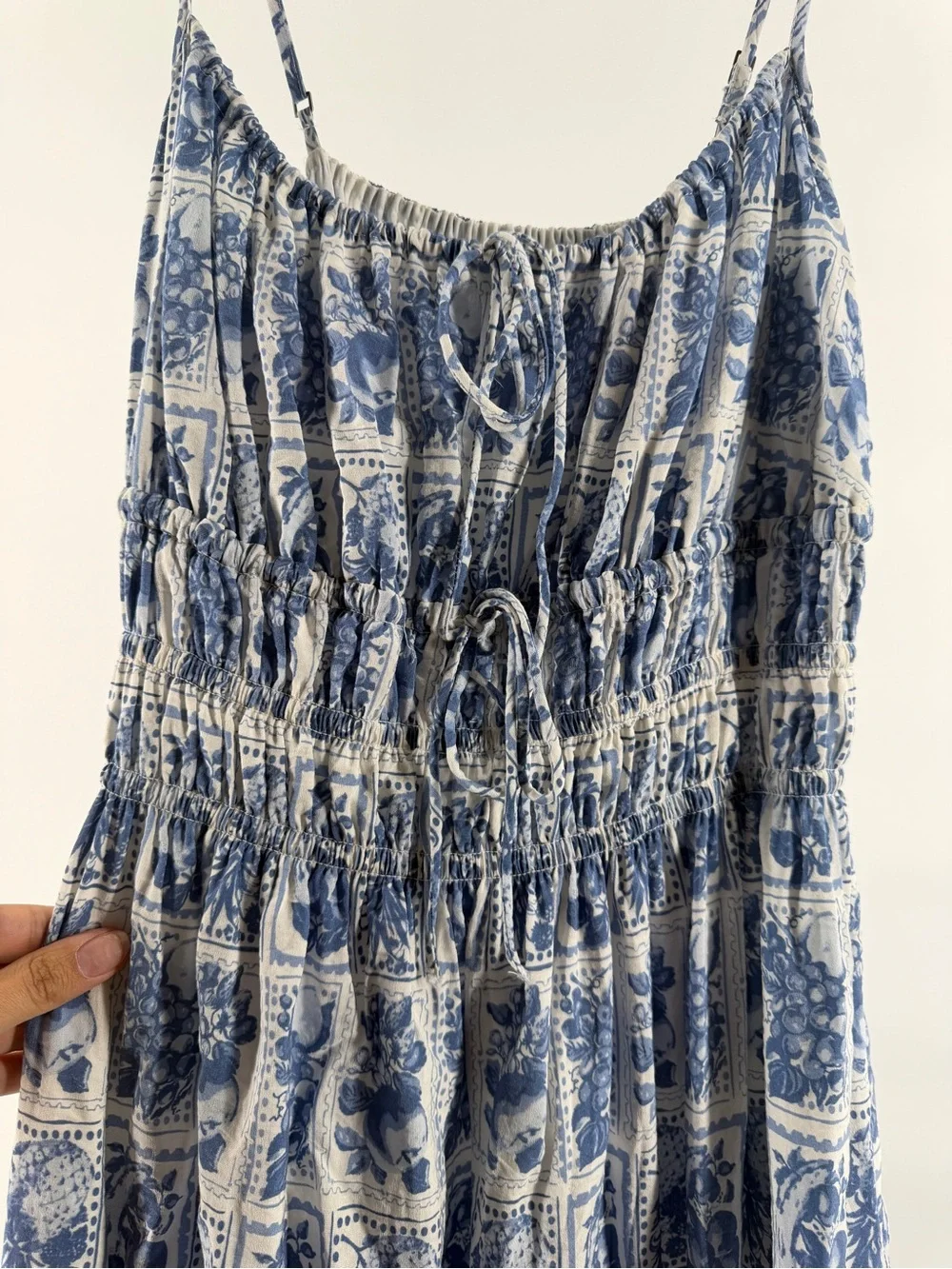 Abercrombie & Fitch Blue and White Floral Maxi Dress